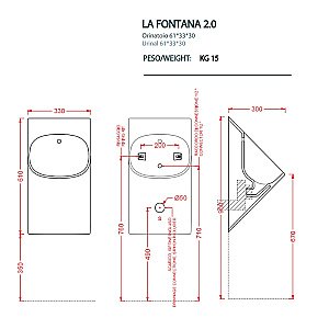 Писсуар подвесной Artceram LA FONTANA 2.0 LFO002 01 00 белый купить в интернет-магазине Sanbest