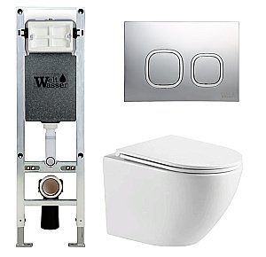 Унитаз с инсталляцией WeltWasser AMBERG 350 ST + MERZBACH 043 MT-WT + AMBERG RD-MT CR купить в интернет-магазине Sanbest