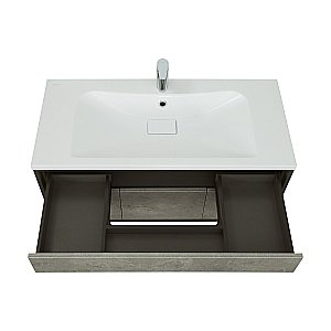 Тумба с раковиной Акватон Уэльс 100 авеллино грей/антрацит для ванной в интернет-магазине Sanbest