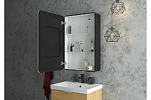 Зеркальный шкаф ART&MAX Lecce 56 черный купить в интернет-магазине сантехники Sanbest