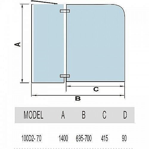 Душевая шторка WeltWasser WW100 100D2-70 купить в интернет-магазине Sanbest