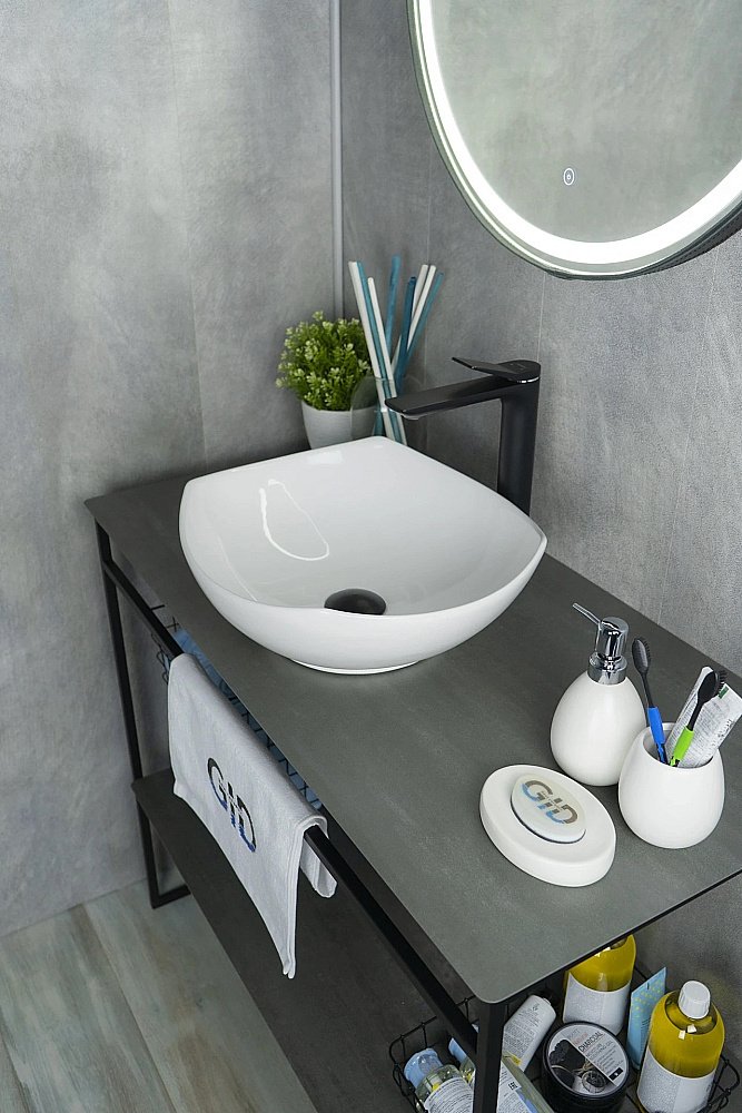 Раковина накладная Gid Creativo 41,5 N9412 51191 белая купить в интернет-магазине Sanbest