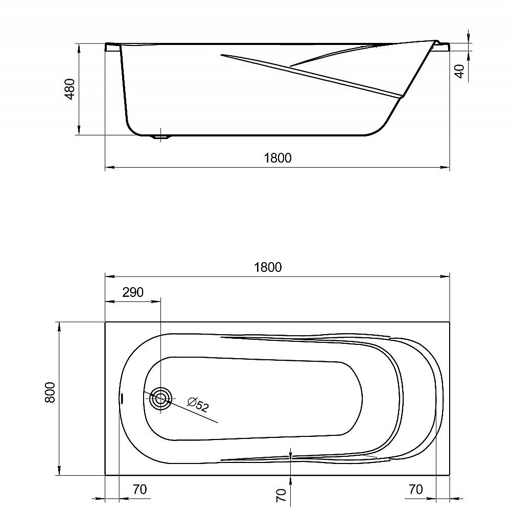 Ванна акриловая Santek Касабланка 180x80 1.WH30.2.482 белая купить в интернет-магазине Sanbest