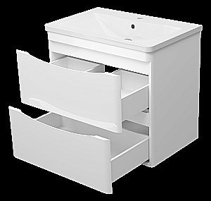 Тумба с раковиной Misty Атлантик - 70 П-Атл-01070-011П2Я белая для ванной в интернет-магазине Sanbest