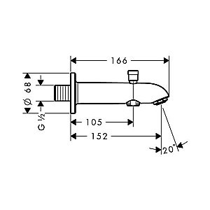 Излив для ванны Hansgrohe Focus E2 13423000 купить в интернет-магазине сантехники Sanbest