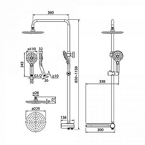 Душевая система Iddis Ray RAYSB3Fi76 купить в интернет-магазине сантехники Sanbest