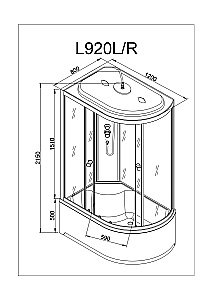 Душевая кабина DTO Серия L 920 стандартная 120x80 купить в интернет-магазине Sanbest