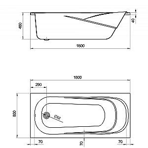 Ванна акриловая Santek Касабланка 180x80 1.WH30.2.482 белая купить в интернет-магазине Sanbest