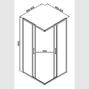 Душевой уголок Good Door Lite 90х90 ЛТ00024 стекло прозрачное/профиль черный матовый купить в интернет-магазине Sanbest