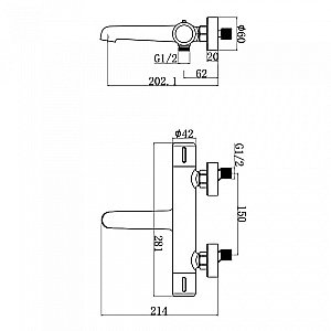 Смеситель для ванны Agger Thermo A2460000 купить в интернет-магазине сантехники Sanbest
