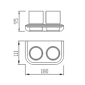 Стакан двойной для зубных щеток Abber NORD AA1557 хром купить в интернет-магазине сантехники Sanbest