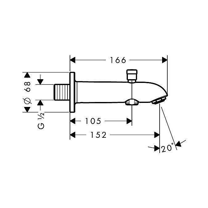 Излив для ванны Hansgrohe Focus E2 13423000 купить в интернет-магазине сантехники Sanbest