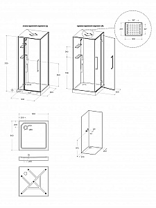 Душевая кабина BelBagno UNO-CAB-A-1 90x90 стекло прозрачное/профиль хром купить в интернет-магазине Sanbest