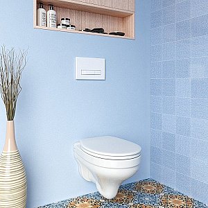 Инсталляция для унитаза Berges АТОМ Line 410 кнопка белая купить в интернет-магазине сантехники Sanbest