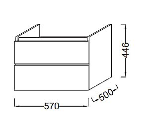 Тумба с раковиной Jacob Delafon PARALLEL 57/120 для ванной в интернет-магазине Sanbest