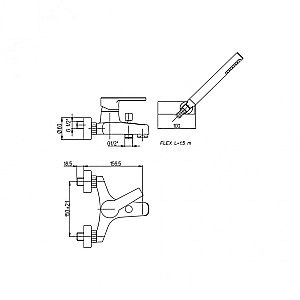 Смеситель для ванны PAINI Le Mans 90CR1052SKM хром купить в интернет-магазине сантехники Sanbest