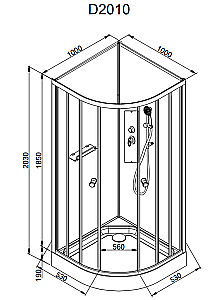 Душевая кабина AvaCan D Серия D2010 N 100х100 без крыши купить в интернет-магазине Sanbest