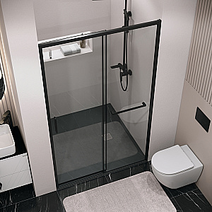 Душевая дверь Grossman Style 110 100.K33.05.110.21.00 стекло прозрачное/профиль черный матовый купить в интернет-магазине Sanbest