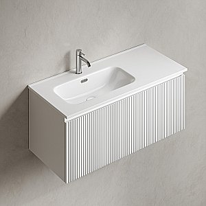 Тумба с раковиной Sancos Snob R 1.0 SNR1.0100LW/SNR1.0100RW Bianco для ванной в интернет-магазине Sanbest