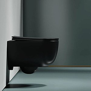 Унитаз подвесной Ceramica Nova Modena CN6063MDH безободковый, с крышкой микролифт, антрацит темный матовый купить в интернет-магазине Sanbest