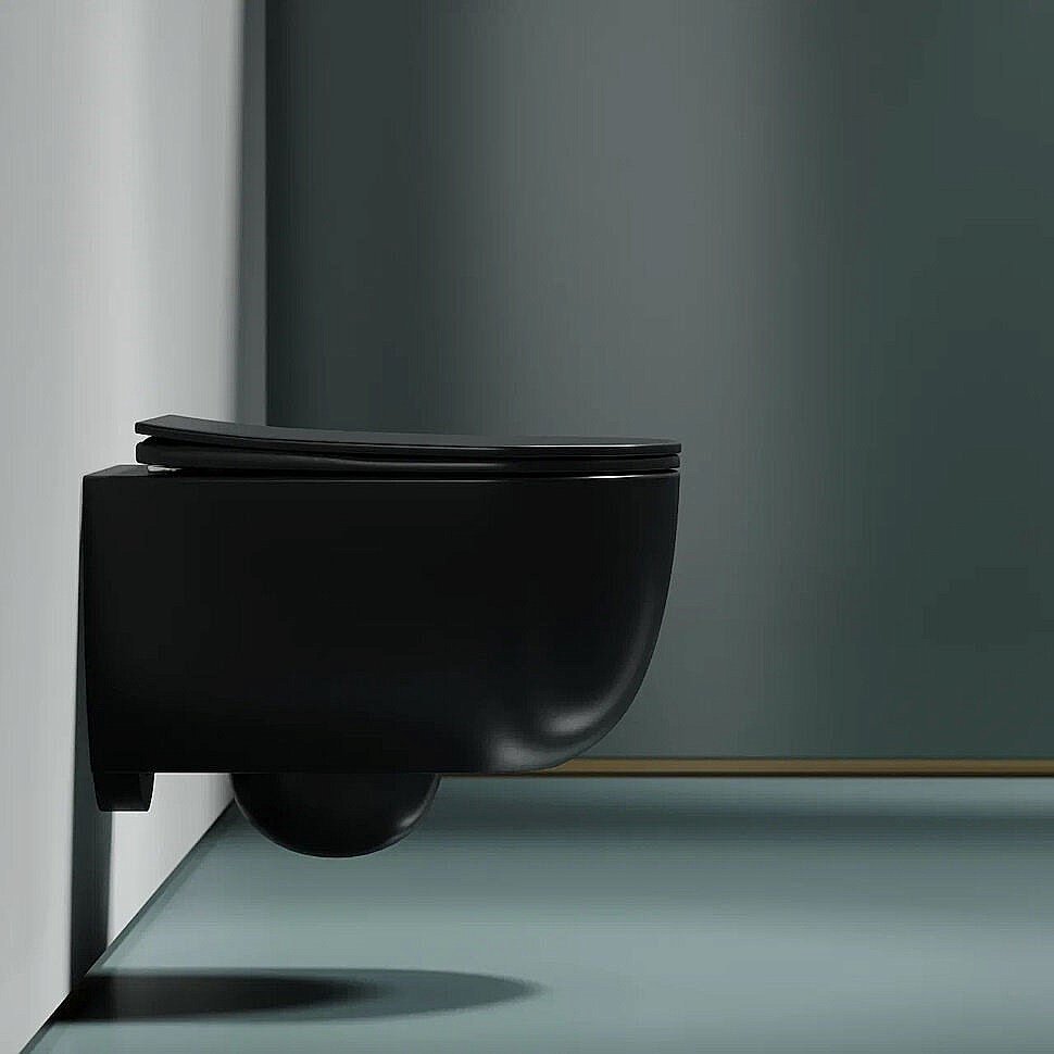 Унитаз подвесной Ceramica Nova Modena CN6063MDH безободковый, с крышкой микролифт, антрацит темный матовый купить в интернет-магазине Sanbest