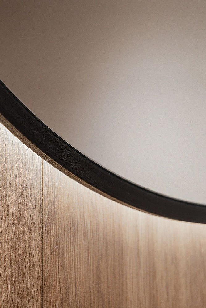 Зеркало Art&Max ASTI AM-Ast-800-DS-FNC-Nero в ванную от интернет-магазине сантехники Sanbest