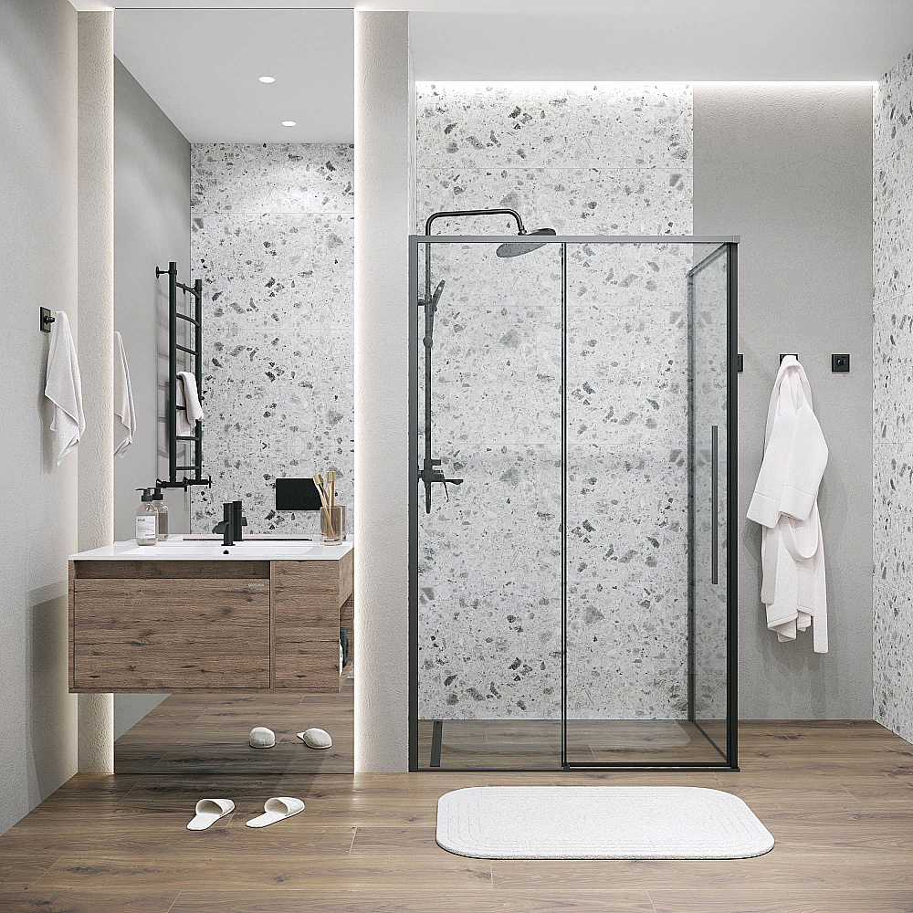 Душевой уголок Grossman Galaxy 140х100 120.K33.01.1410.21.00 стекло прозрачное/профиль черный матовый купить в интернет-магазине Sanbest