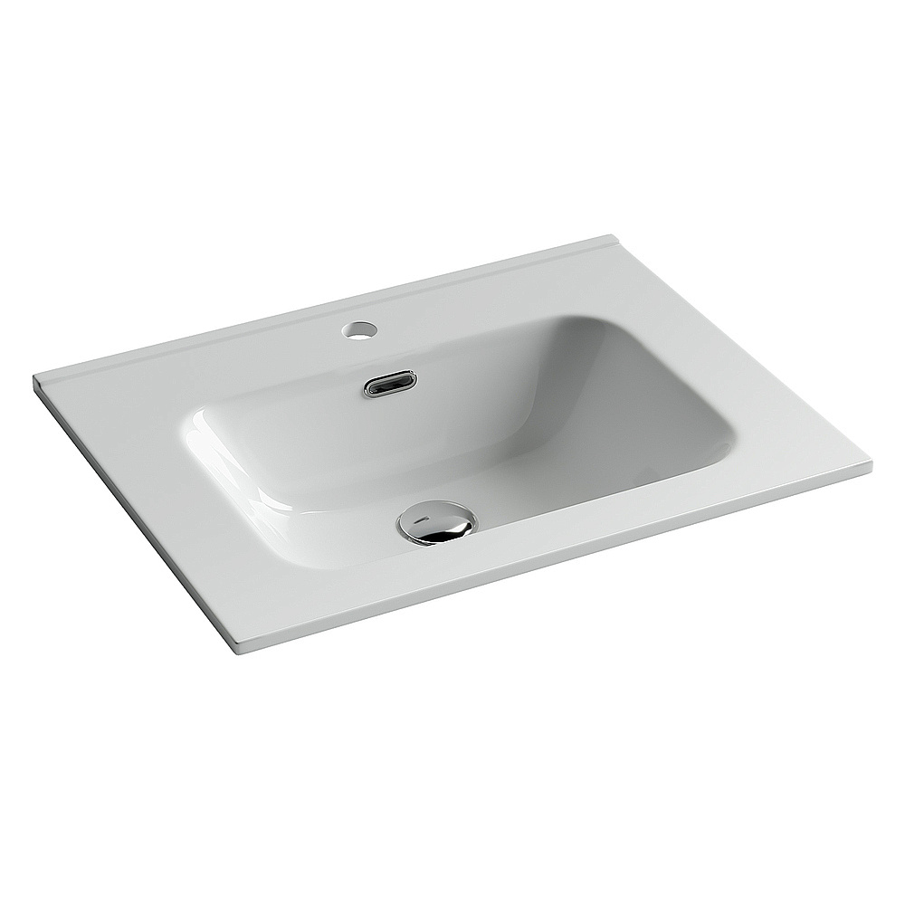 Тумба с раковиной Sancos Velta 60 VL60GGCN+CN7001 серо-зеленая матовая/раковина белая с отверстием для ванной в интернет-магазине Sanbest