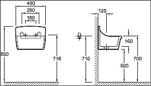 Раковина Jacob Delafon NORMA 45 E1899-00 белая купить в интернет-магазине Sanbest