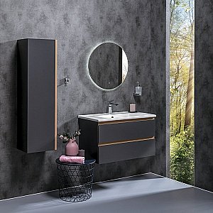 Тумба с раковиной Armadi Art Capolda 85 антрацит для ванной в интернет-магазине Sanbest