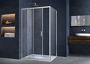 Душевой уголок Vincea ALPHA VSR-3AL9010CL 100x90 стекло прозрачное/профиль хром купить в интернет-магазине Sanbest