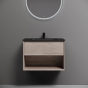 Тумба с раковиной Sancos Marmi 1.0 70 MR1.070EG дуб галифакс натуральный для ванной в интернет-магазине Sanbest