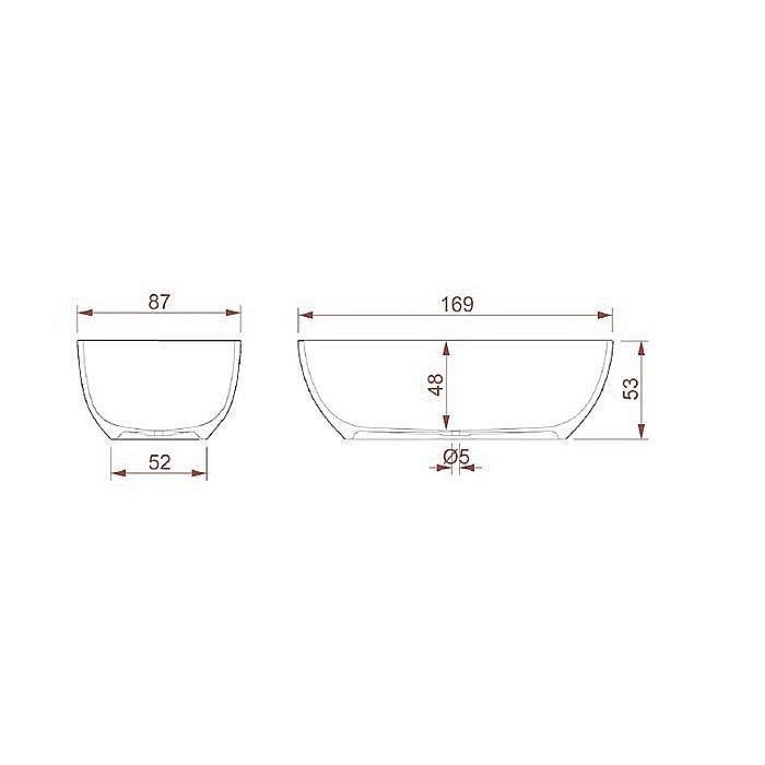 Ванна Artceram File 169х87 купить в интернет-магазине Sanbest