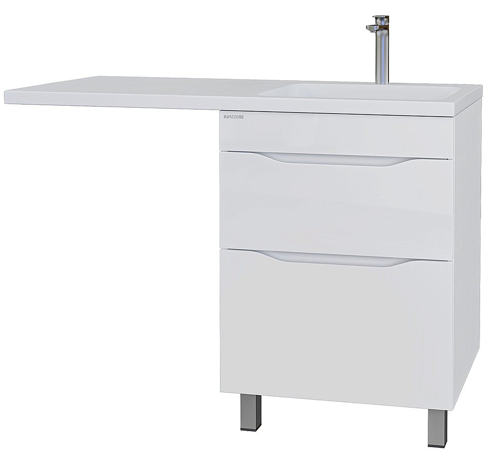 Тумба с раковиной Grossman Вилар 120 белая для ванной в интернет-магазине Sanbest