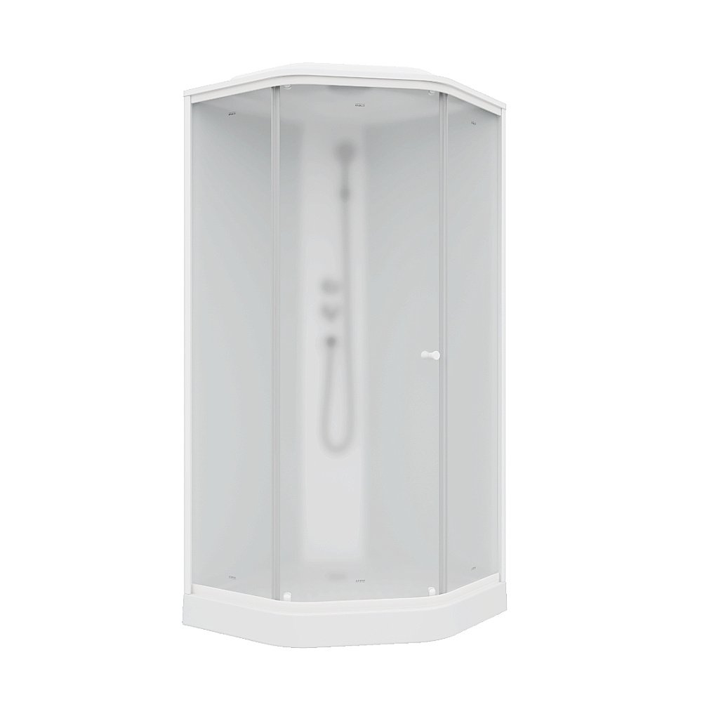 Душевая кабина Parly Penta P911F, белая, 90x90x215см, матовый профиль купить в интернет-магазине Sanbest