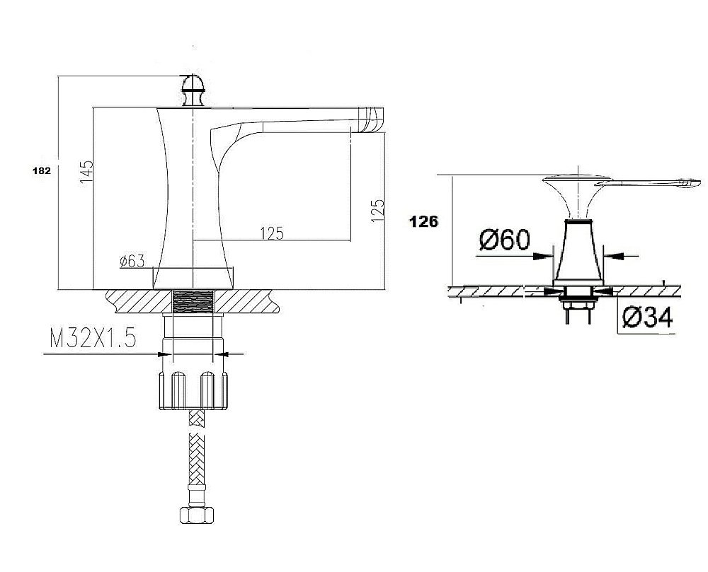 Смеситель для раковины Bronze De Luxe YASMINA 8003/B02 купить в интернет-магазине сантехники Sanbest