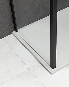 Душевой уголок Allen Brau Priority 3.31012.BBA+3.31018.BBA 140х90 стекло прозрачное/профиль черный брашированный купить в интернет-магазине Sanbest