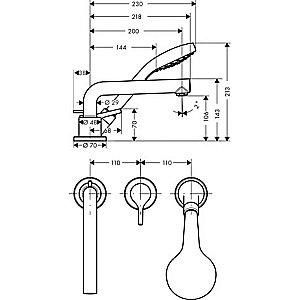 Смеситель для ванны Hansgrohe Talis S 72416000 купить в интернет-магазине сантехники Sanbest