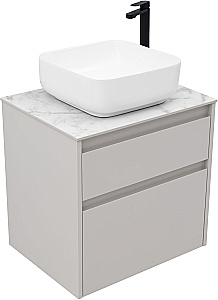 Тумба с раковиной Aquanet Nova Lite 2.0 60 346322+257607+211280 бежевый матовый для ванной в интернет-магазине Sanbest