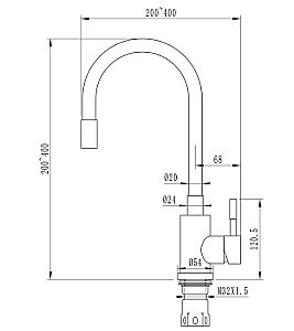 Смеситель для кухни 35k MIXLINE MLSS-0325 белый купить в интернет-магазине сантехники Sanbest