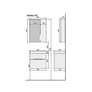 Зеркало со шкафом Jorno Moduo Mod.03.50/W 49,8x70 в ванную от интернет-магазине сантехники Sanbest