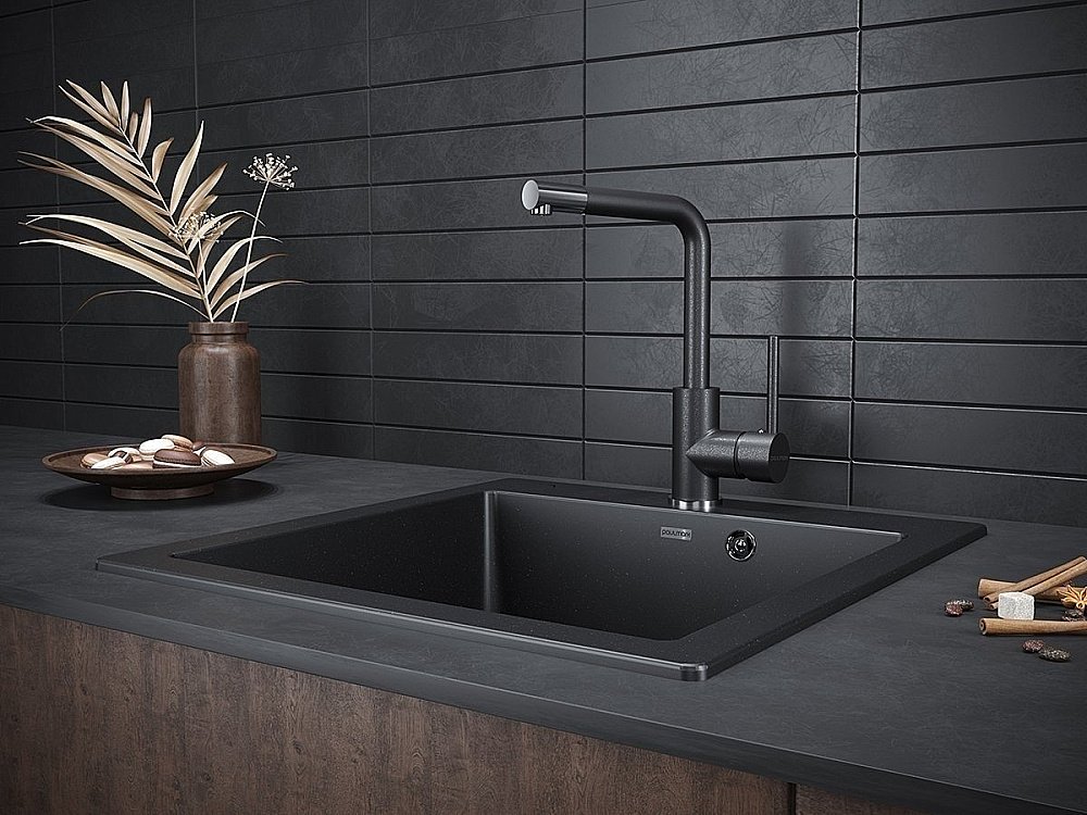 Смеситель для кухни Paulmark Honner Ho212018-BLM Черный купить в интернет-магазине сантехники Sanbest
