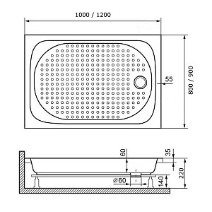 Душевой поддон RGW LUX/TN Acryl 80x120 купить в интернет-магазине Sanbest