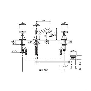 Смеситель для раковины Nicolazzi Teide Four 1908CR45 хром купить в интернет-магазине сантехники Sanbest