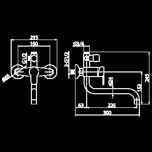Душевая система Elghansa 2308883-2L (Set-20) хром купить в интернет-магазине сантехники Sanbest