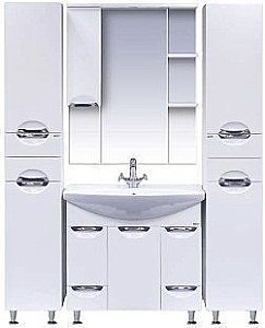 Тумба с раковиной напольная Misty Орхидея 85 белая эмаль для ванной в интернет-магазине Sanbest