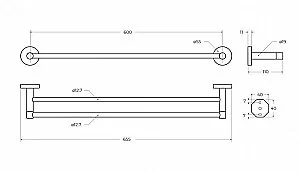 Полотенцедержатель Cezares RELAX-THD-65-NOP черный матовый купить в интернет-магазине сантехники Sanbest