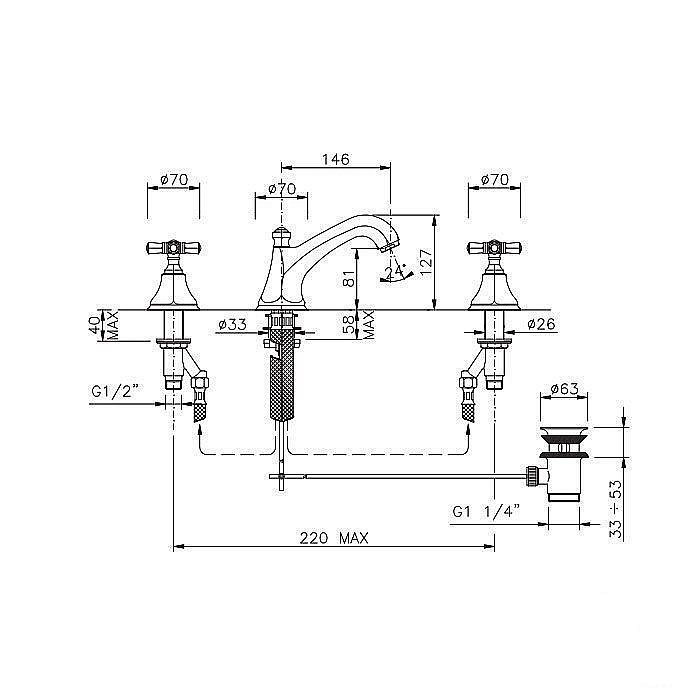 Смеситель для раковины Nicolazzi Teide Four 1908CR45 хром купить в интернет-магазине сантехники Sanbest