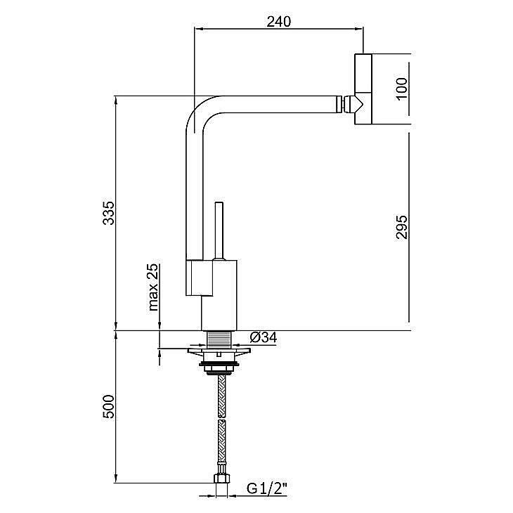 Смеситель для кухни Webert Kitchen 360° TS920302784 купить в интернет-магазине сантехники Sanbest