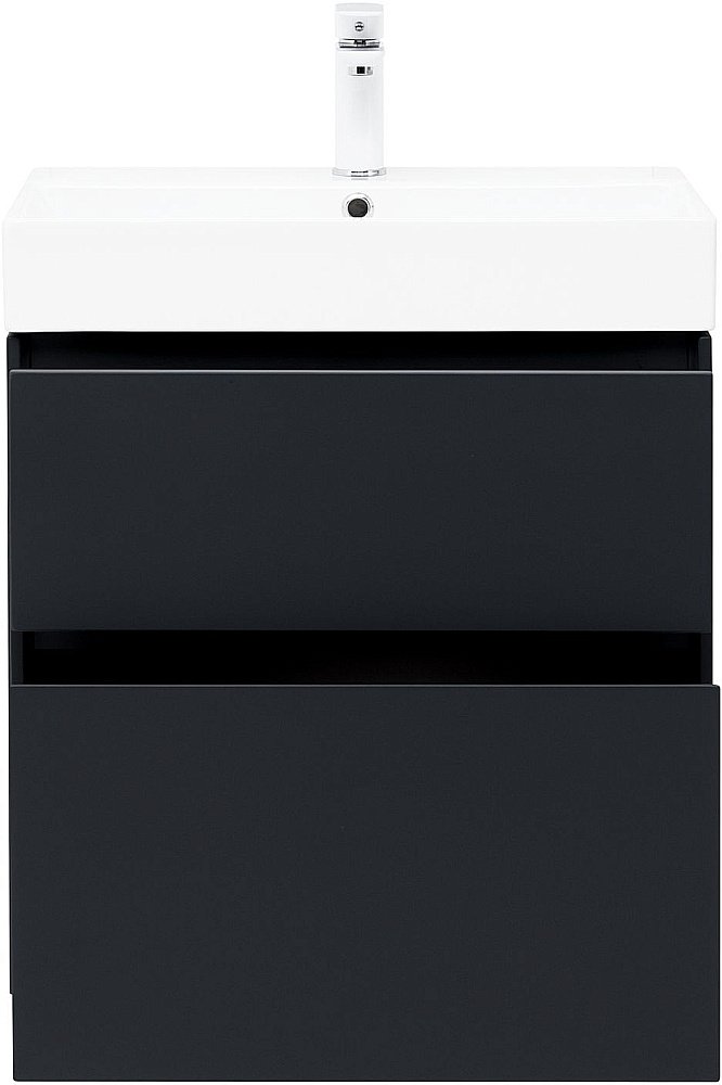 Тумба с раковиной Aquanet Бруклин 60 антрацит матовый для ванной в интернет-магазине Sanbest